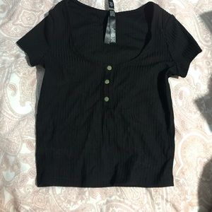 victoria secret black crop top